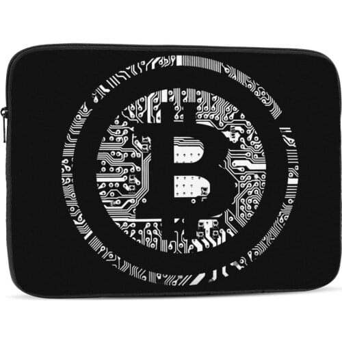 BTC Bitcoin Cryptocurrency Laptop Sleeves for 10/12/13/14/15/17 inch Laptop Pouch Bags Men Women Black Notebook Computer Case