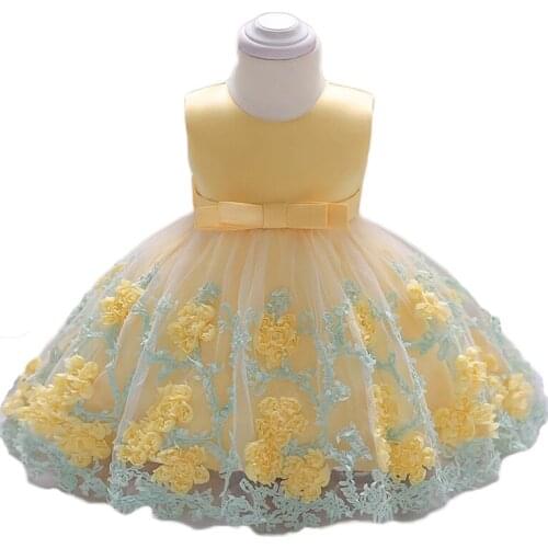 Baby wedding dress Sleeveless baby girl dress Summer clothes Birthday party princess dress Childrens costumes 0-1Y kid clothing