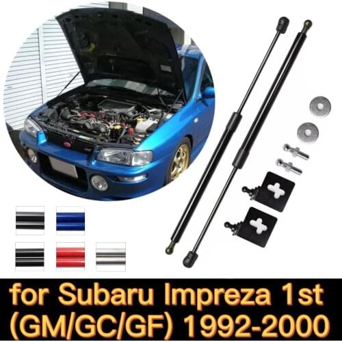 For 1992-2000 Subaru Impreza 1st GM GC GF Front Hood Bonnet Gas Struts Lift Support Shock Spring Damper Rod Charged Carbon Fiber