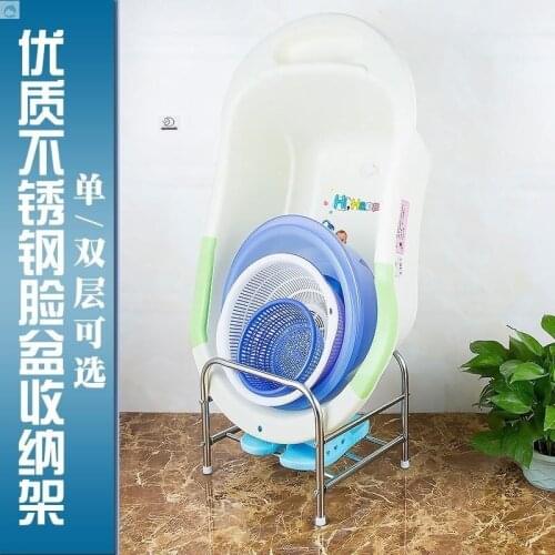 For daily necessities, large stainless steel basins can be placed in the bathroom, toilet, and washbasin rack, and the