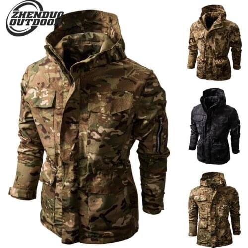 European and American Waterproof Camouflage Outdoor Blazer Multifunctional Hooded Jacket European Size Coat