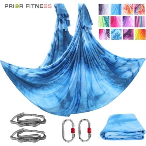 Yoga Hammock 12Yard/11M Nylon Aerial Yoga Swing Hammock Kit for Improved Yoga Inversions Flexibility Core Strength Ombre Dyeing