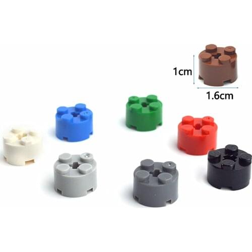 46pcs DIY Building Blocks Thick Figures Bricks Cylinder 2x2Dots Educational Creative Size Compatible all brand Toys for Children