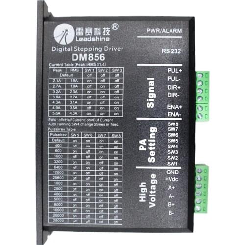 DM856 Stepper Motor Controller Original 57 86 Digital Stepper Motor Driver 20-80 Vdc 1A to 5.6A For Leadshine NEMA23 NEMA34