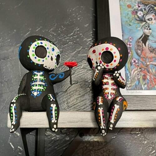 Craft Ornament Lovely Shape Collectible Micro Landscape Sugar Skull Doll Mold for Gift
