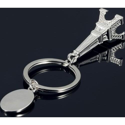 Creative Gift Paris Eiffel Tower Metal Model Key Chain Waist Hanging Key Ring Pendant three-dimensional Style For Birthday Party