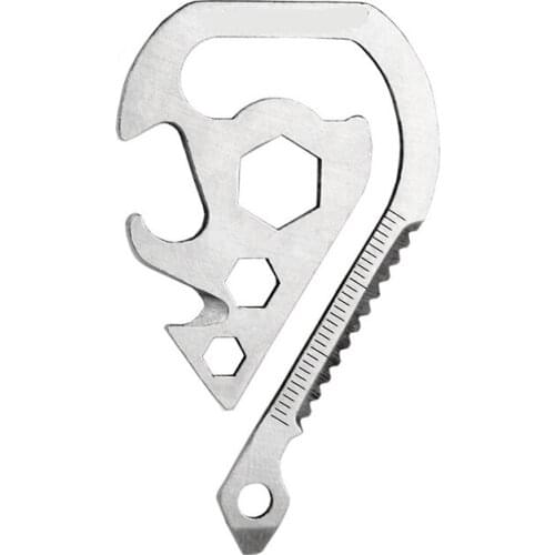 Outdoor EDC Multi-Function Pocket Gadget Portable Mini Key Clip Saw Opener Hex Wrench Opener Screwdriver Ruler