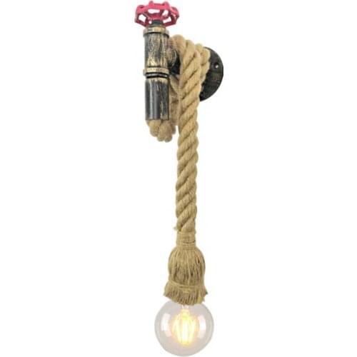 Retro wall light water pipe lamp cafe restaurant clothing store stairs aisle corridor industrial hemp rope wall lamp 110V 220V