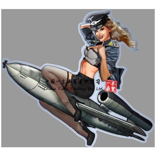 Ww2 German Luftwaffe Sexy Pinup Girl Large Vinyl Sticker Decal Camper Van Sticker