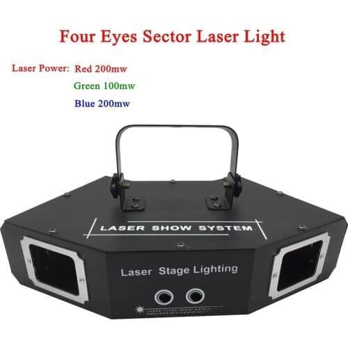 NEW Four Eyes Sector RGB Laser Stage Light DJ Disco Party Music Laser Stage Lighting Effect With LED RGB Party Xmas Night Lights