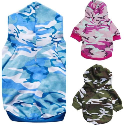 Pet Puppy Clothing Casual Army Green Outwear Jackets Cotton Comfortable Camouflage Hooded Fashion Dog Camouflage T-shirt