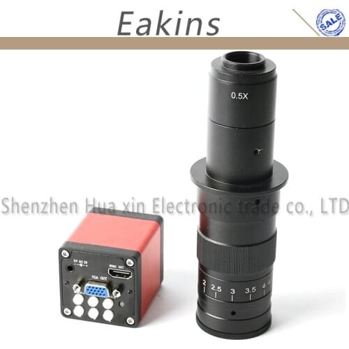 13MP 1/3" CMOS Industry Microscope Camera HDMI VGA Outputs 60F/S 720P +10X~180X Adjustable Magnification 25mm Zoom C-mount Lens