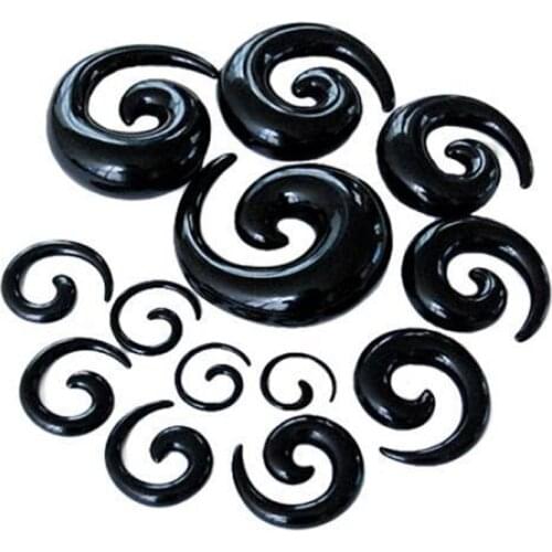 Men Women Ear Hole Expander Body Piercing Jewelry Black Snails Shape Hypoallergenic Ear Plugs Puncture Ears Hole Stretching Tool