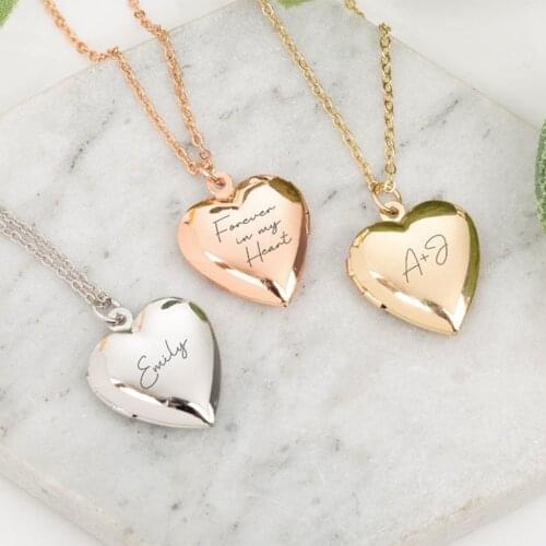 Unique Carved Design Heart Locket Necklace Pendant Charm Openable Locket Necklaces Women Men Memorial Jewelry