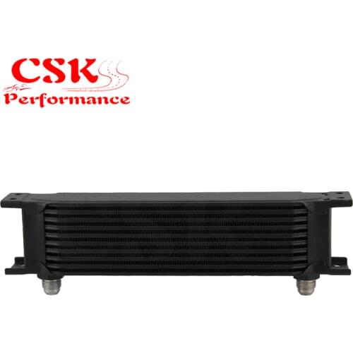 Universal Aluminum 10 Row AN8 Engine Oil Cooler 3/4" UNF-16 Black