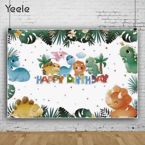Yeele Customized Backdrop Baby Birthday Dinosaur Party Decor Jungle Backgoround Photocall Photography Photozone For Photo Studio