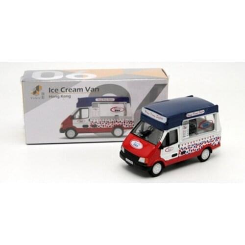 1:72 Hong Kong Ice Cream Van Uncle Print Alloy Car Model Retro Vehicle Metal Art Traffic Tools Collection Gifts Toys Ornaments