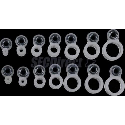 14Pcs/set Silicone and Ceramic Fishing Rod Guides Rod Repair Kit DIY Rod Tip Eye Rings - 14 DIFFERENT SIZES