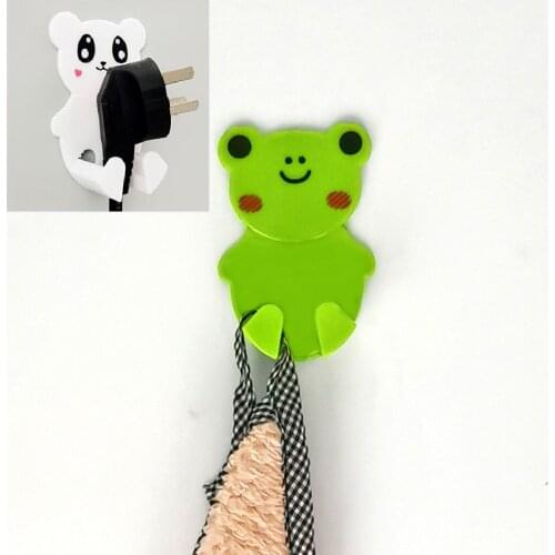 2pcs Kitchen Wire Plug Hook Power Punch-free Wall-mounted Storage Socket Sticky Multifunctional Household Hooker