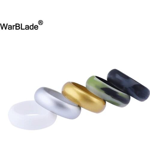 5pcs/set 8mm Food Grade FDA Silicone Ring Hypoallergenic Crossfit Flexible Silicone Finger Rings For Men Women Wedding Jewelry