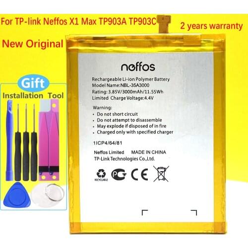 3000mAh NBL-35A3000 Battery For TP-link Neffos X1 Max TP903A TP903C Mobile Phone NEW Original 2400mAh Battery In Stock