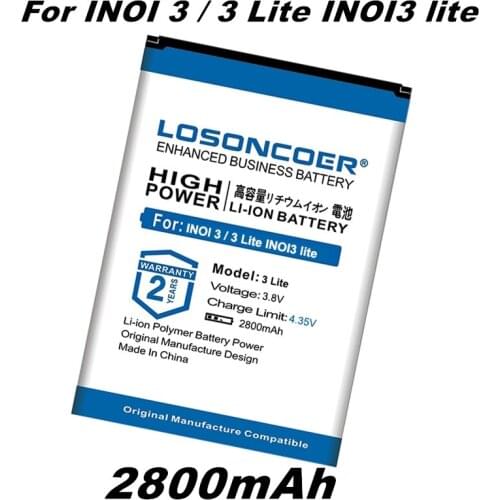 LOSONCOER Battery 2800mAh For INOI 3 / 3 Lite INOI3 lite Good Quality Mobile Phone Battery Replacement Batteries