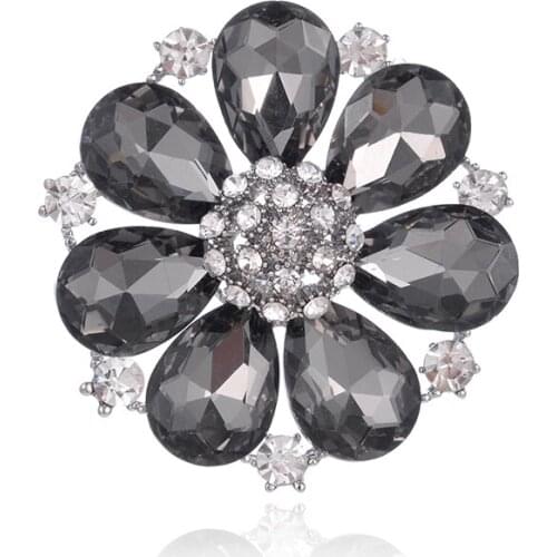 TODOX Fashion oranment big level Crystal Brooches New 2019 Chic level Pins For sweet girl Women stunning elegant wedding gifts