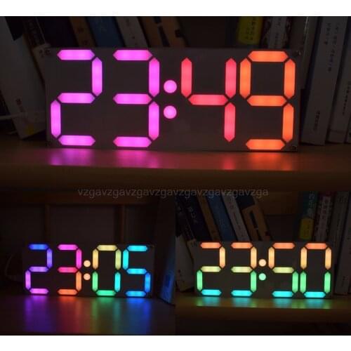 Large Inch Rainbow Color Digital Tube DS3231 Clock DIY kit with customizable colors Electronic kit Au23 Dropship