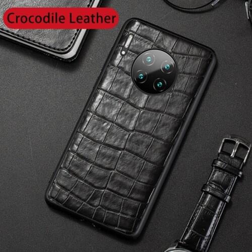 Natural Crocodile Leather Phone Case For Huawei Mate 30 Pro Mate 20 Pro Lite Cases Luxury Alligator Neck Belly Tail Back Cover