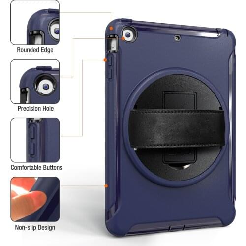 Shockproof Kids Children Case For iPad Mini 1 2 3 Luxury Silicone Hand Strap Kickstand Armor Case Table Cover for iPad mini 2 3