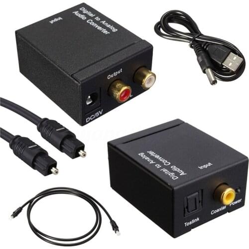 Digital Optical Coaxial Toslink Signal to Analog Audio Converter Adapter RCA SV