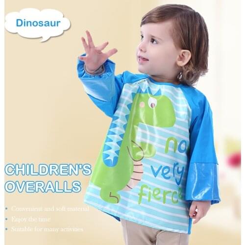 Long Sleeve Painting Apron Waterproof Burp Clothes Comfortable Children Children Eating Smock Bib Portable Elements