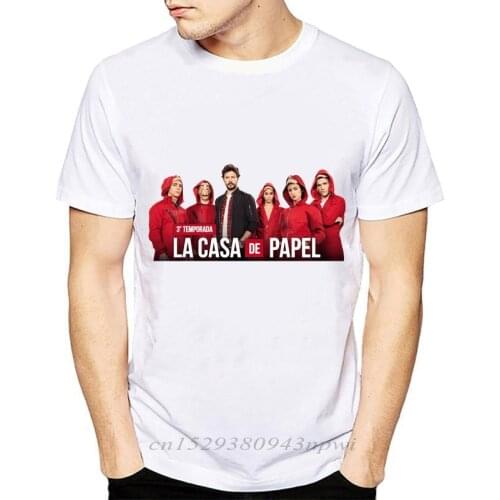 Funny Design La Casa De Papel T Shirt Money Heist Tee Camisetas Hombre TV Series Tshirts Men Short Sleeve House of Paper T-Shirt