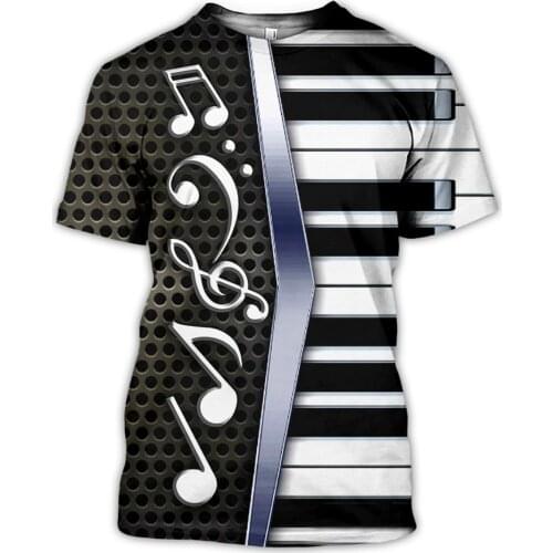 SONSPEE 3d Printed Harajuku Piano Design T Shirt Summer Fashion Casual Men Short Sleeve Shirts Women Streetwear T-shirt Tee Tops