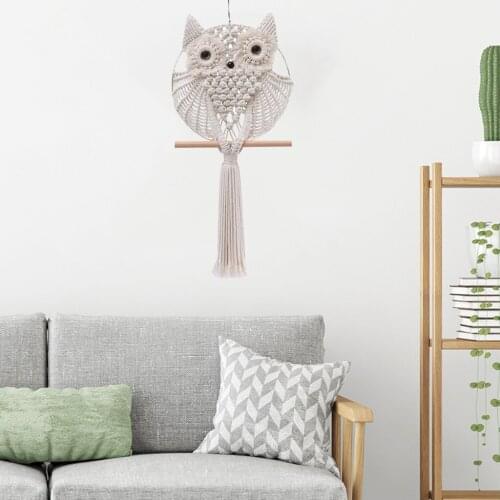 Owl Tapestry Boho Macrame Woven Wall Art Decor for Bedroom Apartment Living Room Nursery Gallery