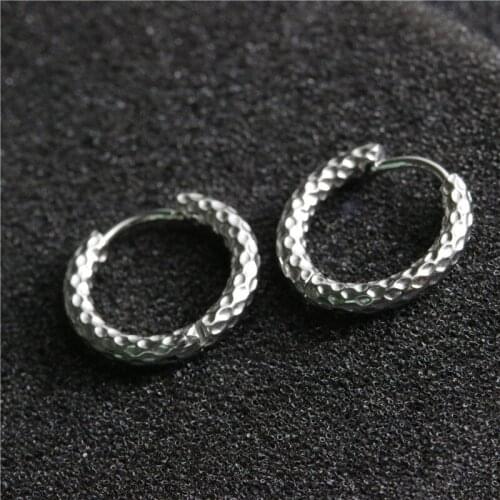 Fashion Personality Punk Corrugated Earrings Silver Color Piercing Earring for Men and Women Daily Matching Jewelry Holiday Gift