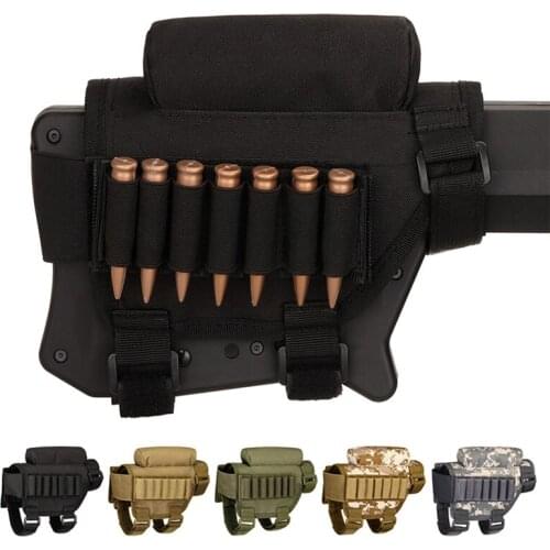 Buttstock Cheek Rest Pad Rifle Stock Cartridge Carrier Shell Holder Ammo Sleeve Shotgun Hunting Shooting Fishing Accessories Bag