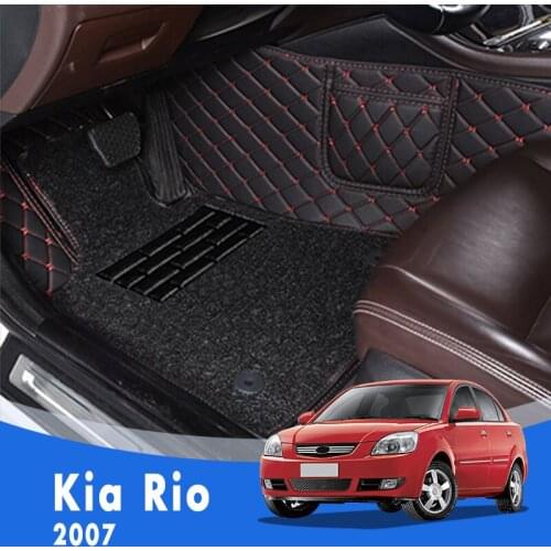 Carpets For Kia Rio 2007 Luxury Double Layer Wire Loop Car Floor Mats Floor Liner Custom Auto Styling Interior Accessories Cover