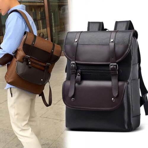 JCHENSJ Leather School Backpack For Men Large Capacity Travel Working Laptop Mens Backpack Luxury Business Male Bagpack