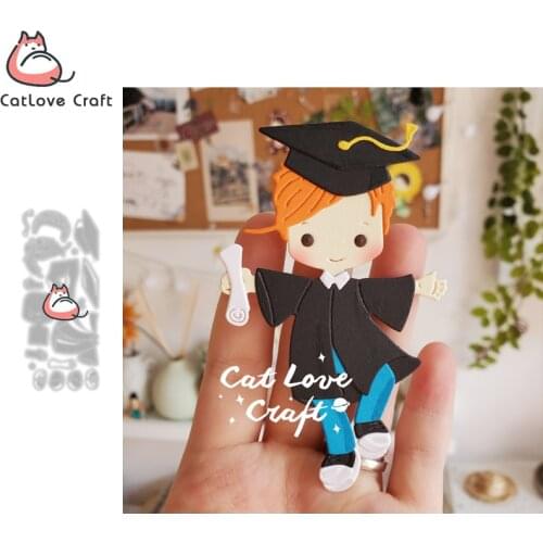 Boy graduation bachelor uniform Metal Cutting Dies Scrapbooking Stencil Die Cuts Card Making DIY Craft Embossing New Dies 2021