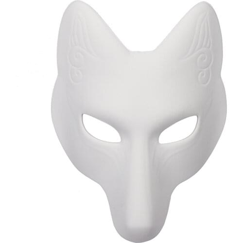 White Japan Anime Cosplay Fox Masks Kitsune Mask Cosplay Party Props Masquerade Costume Accessories Pub Clubwear Halloween Masks