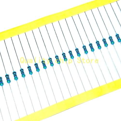 100pcs 1/4W 1R~4.7M 1% Metal film resistor 100R 220R 1K 1.5K 2.2K 4.7K 10K 22K 47K 100K 100 220 33K 220K 470K 1M ohm resistance