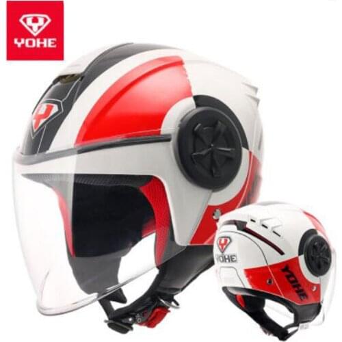 2019 New Knight protection ECE Certification YOHE Half Face Motorcycle Helmet ABS Motorbike Helmets with PC Lens Visor
