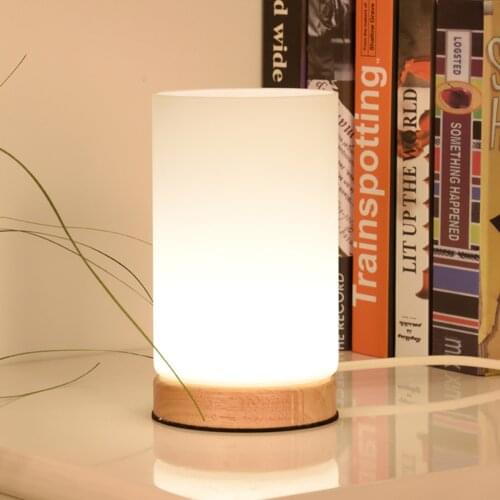Desk Lamp Desktop Decor LED Lights Night Lamps Warm White Dimmable Nordic Style Bedroom Durable With Switch Solied Word Base USB