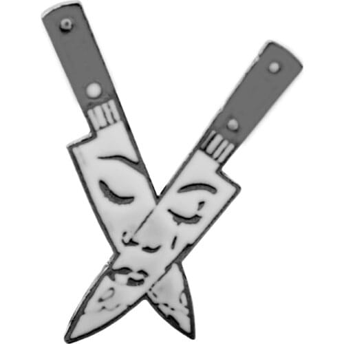 New Fashion Double Edged Pins Crying Girl Dagger Brooch значки Shirt Bag Lapel Badge Enamel Pin for Gift