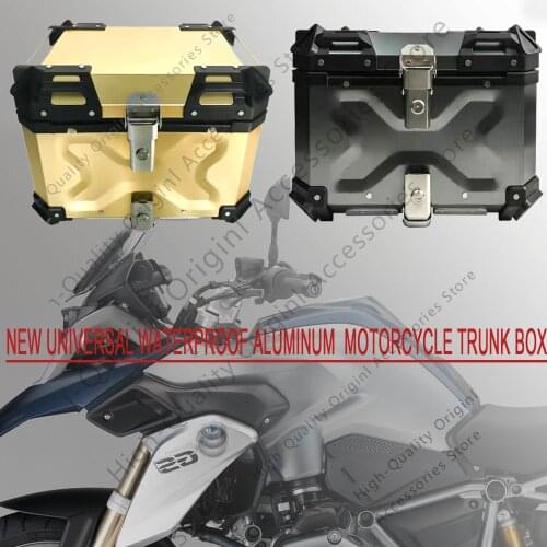 NEW Universal Waterproof Aluminum Motorcycle Trunk Box 45L Luggage Pannier Cargo Tool Box Storage For Yamaha Kawasaki Suzuki