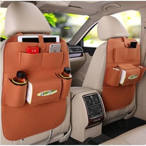 Car Seat Bag Organizer Multi-Pockets ,Woolen Felt Seat Back Holder Protectors for Kids,Storage Container Bottles,Tissue Box