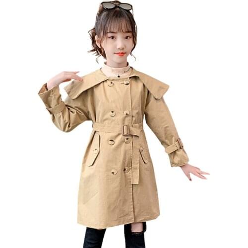 Girls Coat Outerwear Solid Color Jacket Coat For Girls Spring Autumn Coat Kids Casual Style Childrens Clothing