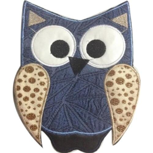 Clothing diy embroidery patch deal with it 19cm animal owl birds biker patches for clothes flower stickers fabric free shipping