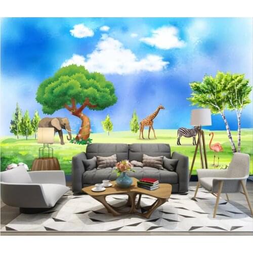 Custom photo wallpaper for walls 3 d murals wallpapers cartoon Living room bedroom childrens room tropical rainforest wall